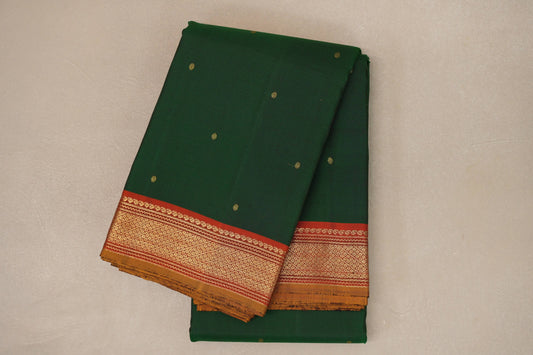 Deep Bottle Green Vintage Kanjivaram Silk Saree by Shreenivas Silks PSSR019115