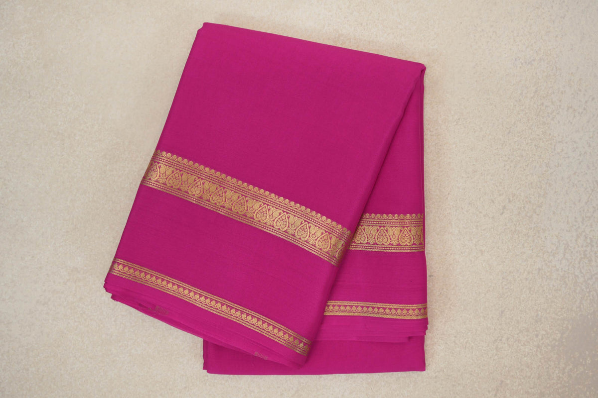 Bright Magenta Pink Mysore Silk Saree by Shreenivas Silks