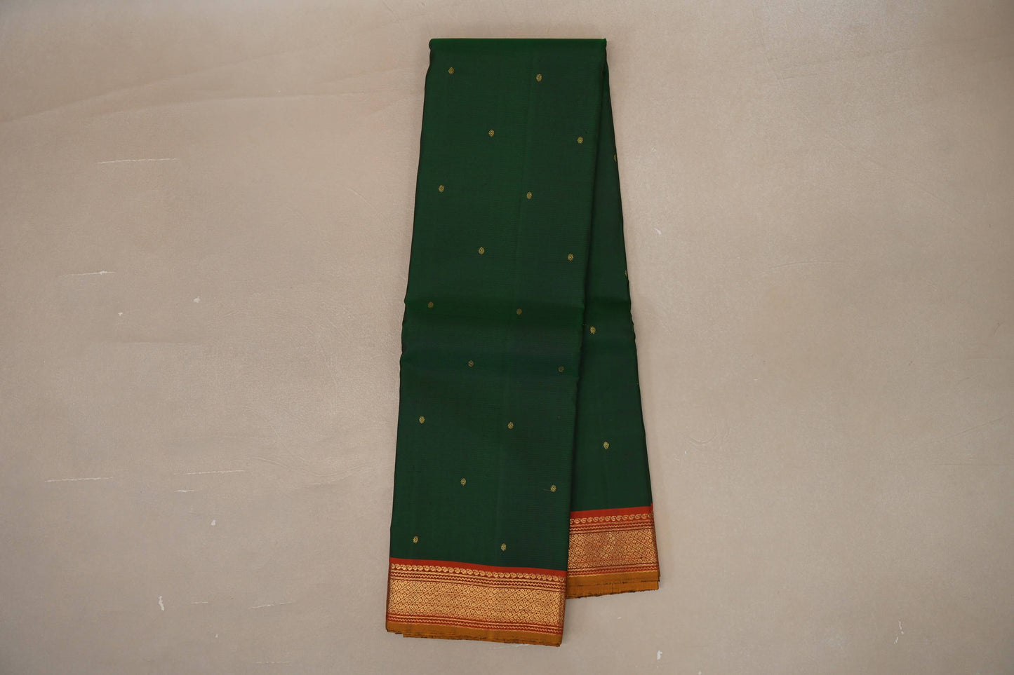 Deep Bottle Green Vintage Kanjivaram Silk Saree by Shreenivas Silks PSSR019115