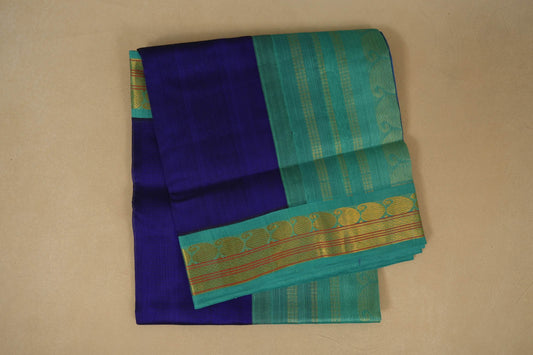 Dark Blue Silk Cotton Saree 