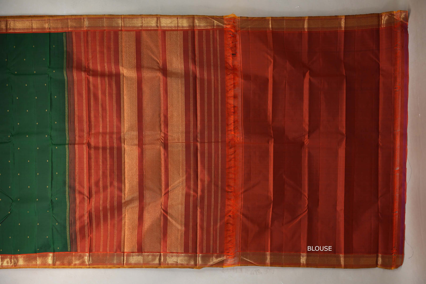 Deep Bottle Green Vintage Kanjivaram Silk Saree by Shreenivas Silks PSSR019115