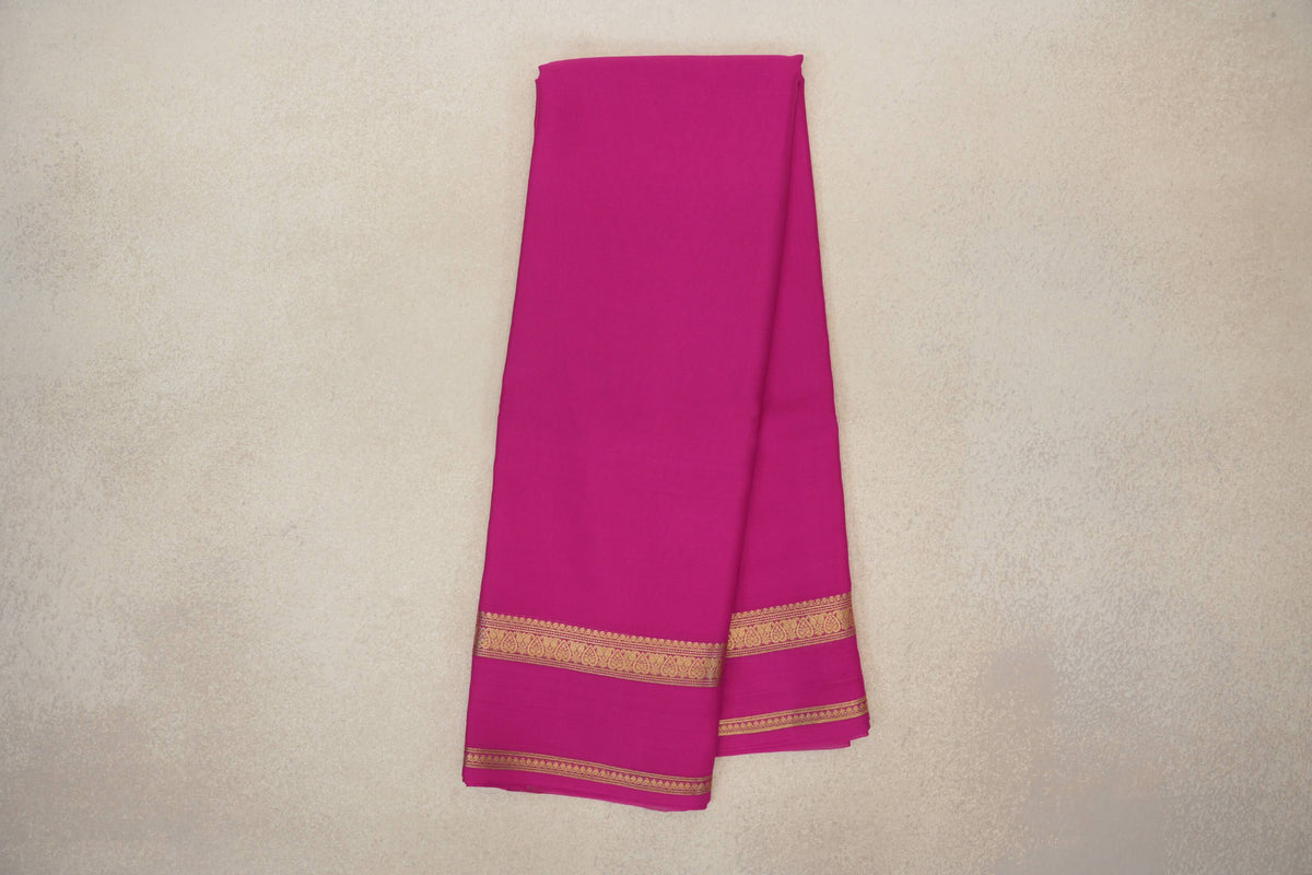 Bright Magenta Pink Mysore Silk Saree by Shreenivas Silks