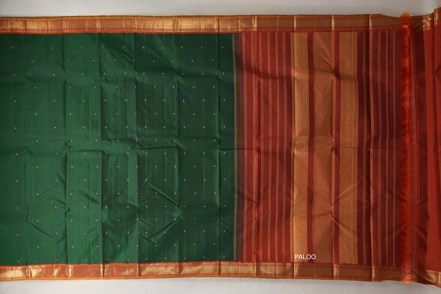 Deep Bottle Green Vintage Kanjivaram Silk Saree by Shreenivas Silks PSSR019115