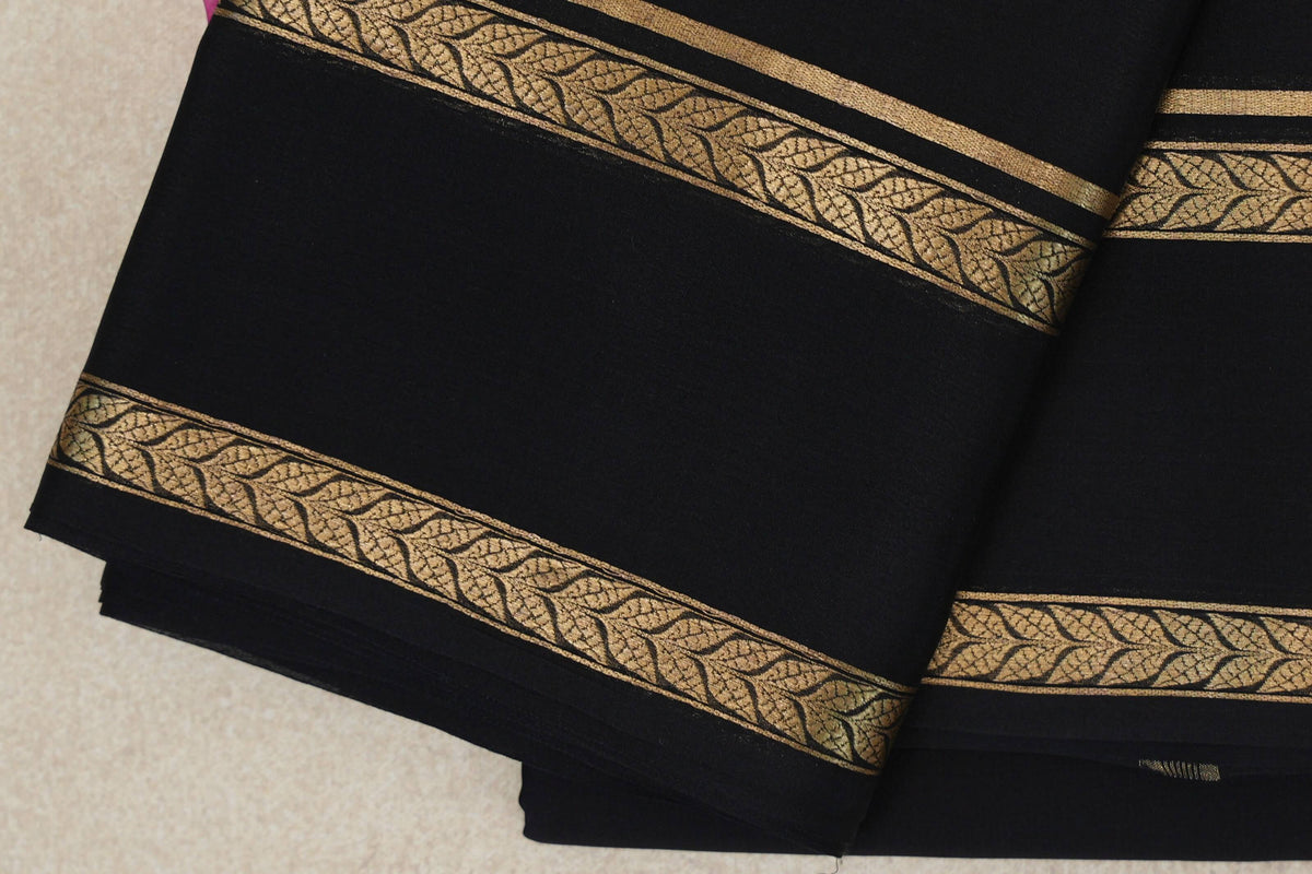 Black Mysore Silk Saree by Shreenivas Silks PSSR0110247
