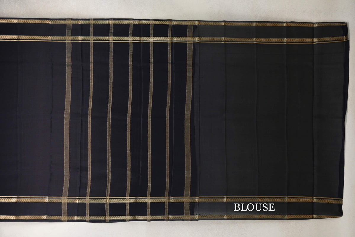 Black Mysore Silk Saree by Shreenivas Silks PSSR0110247