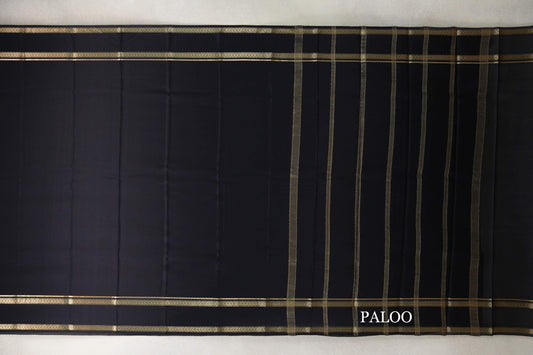 Black Mysore Silk Saree by Shreenivas Silks  paloo