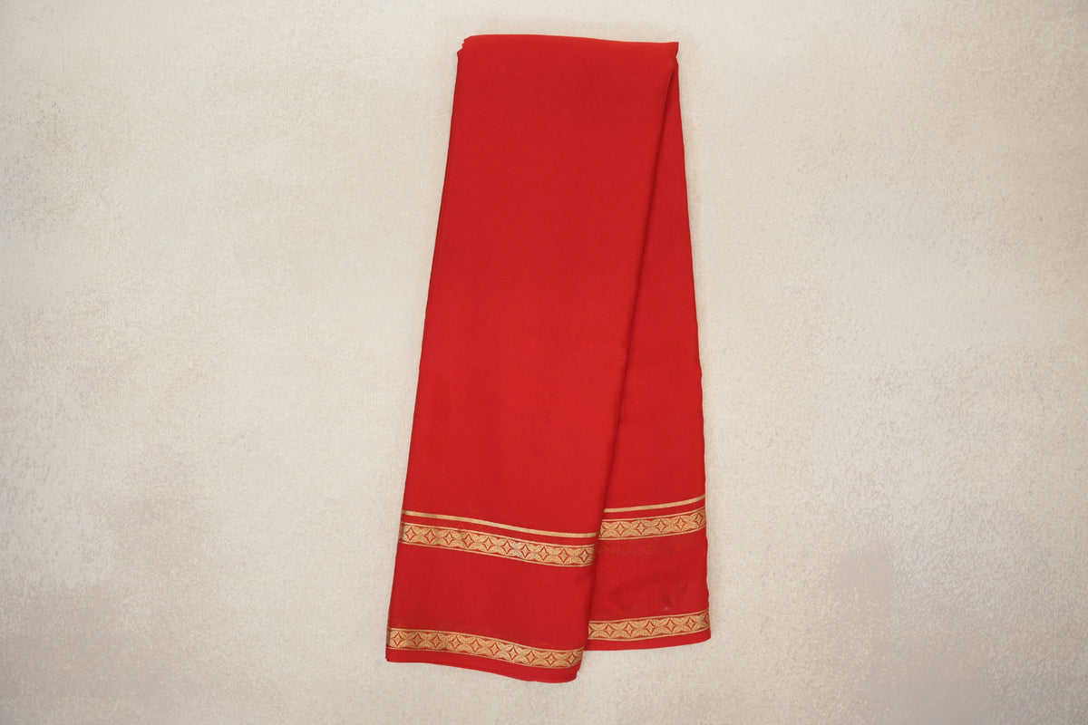 Bright Red Mysore Silk Saree by Shreenivas Silks PSSR0110248