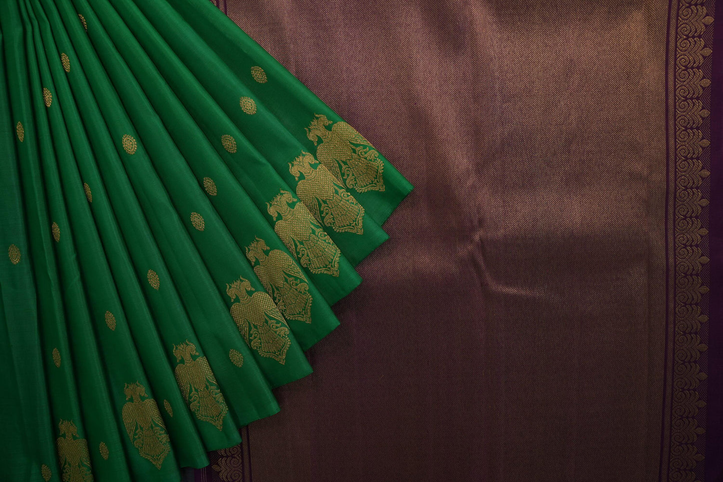 Leaf green kanchipuram silk saree