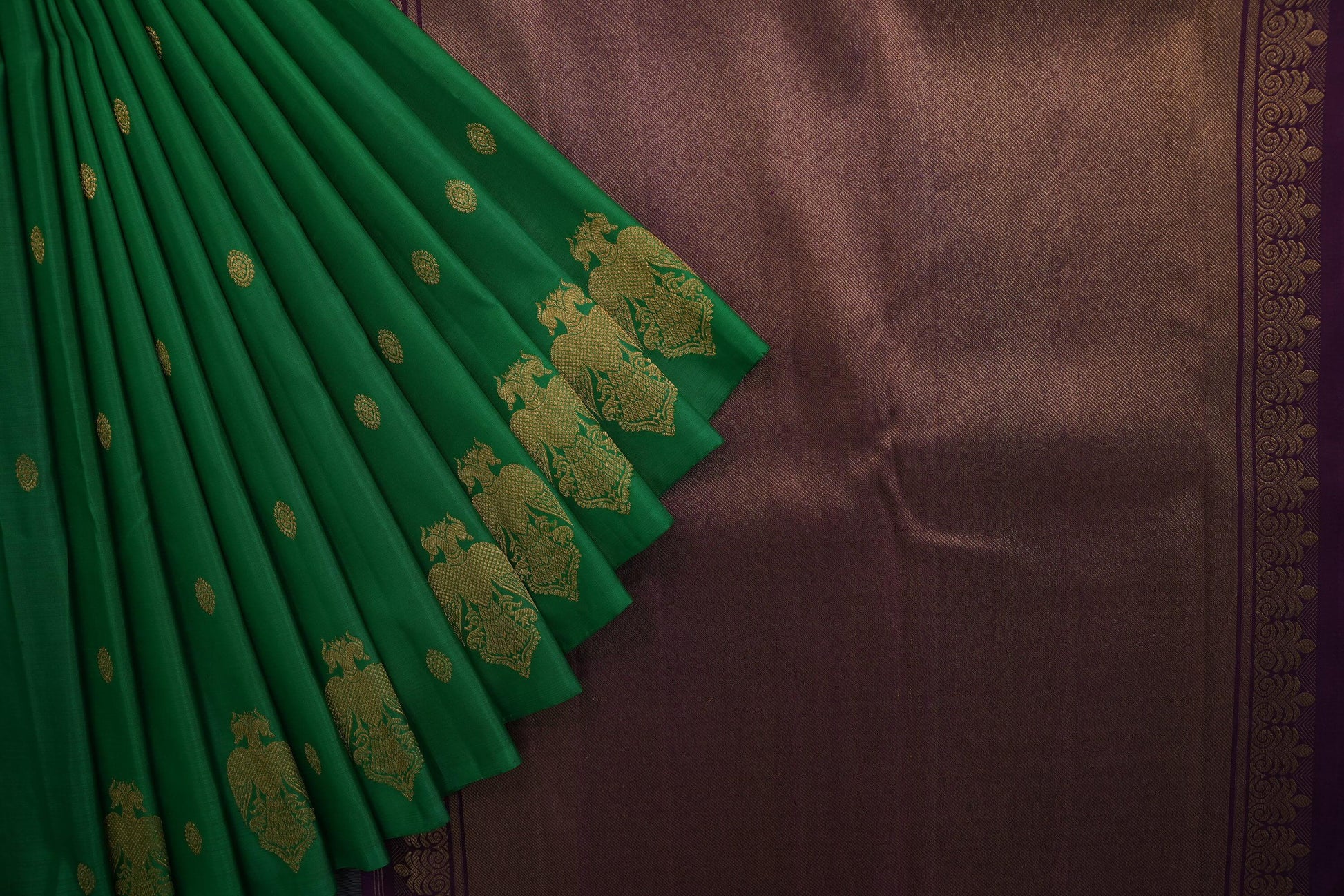 Leaf green kanchipuram silk saree