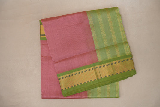folded sea pink Vintage Silk Cotton Saree 