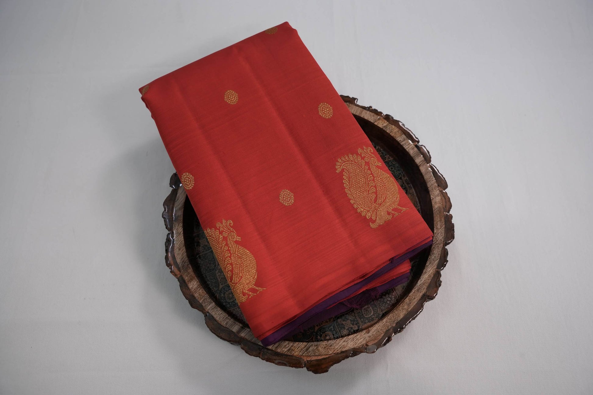 Borderless kanchipuram silk saree
