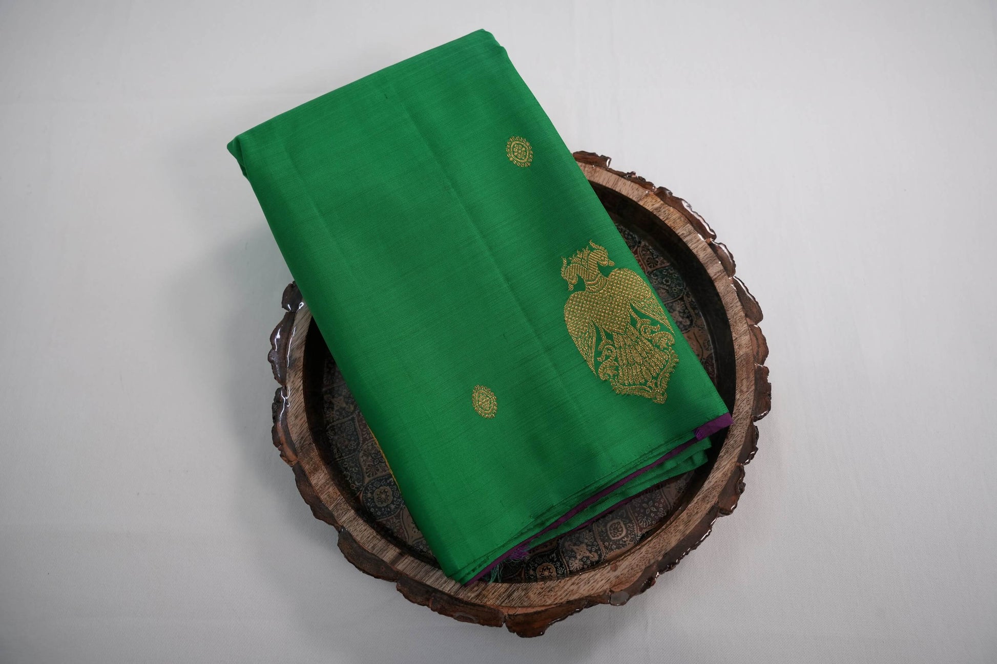Borderless kanchipuram silk saree