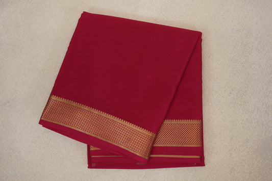 Deep Pink Mysore Silk Saree by Shreenivas Silks 