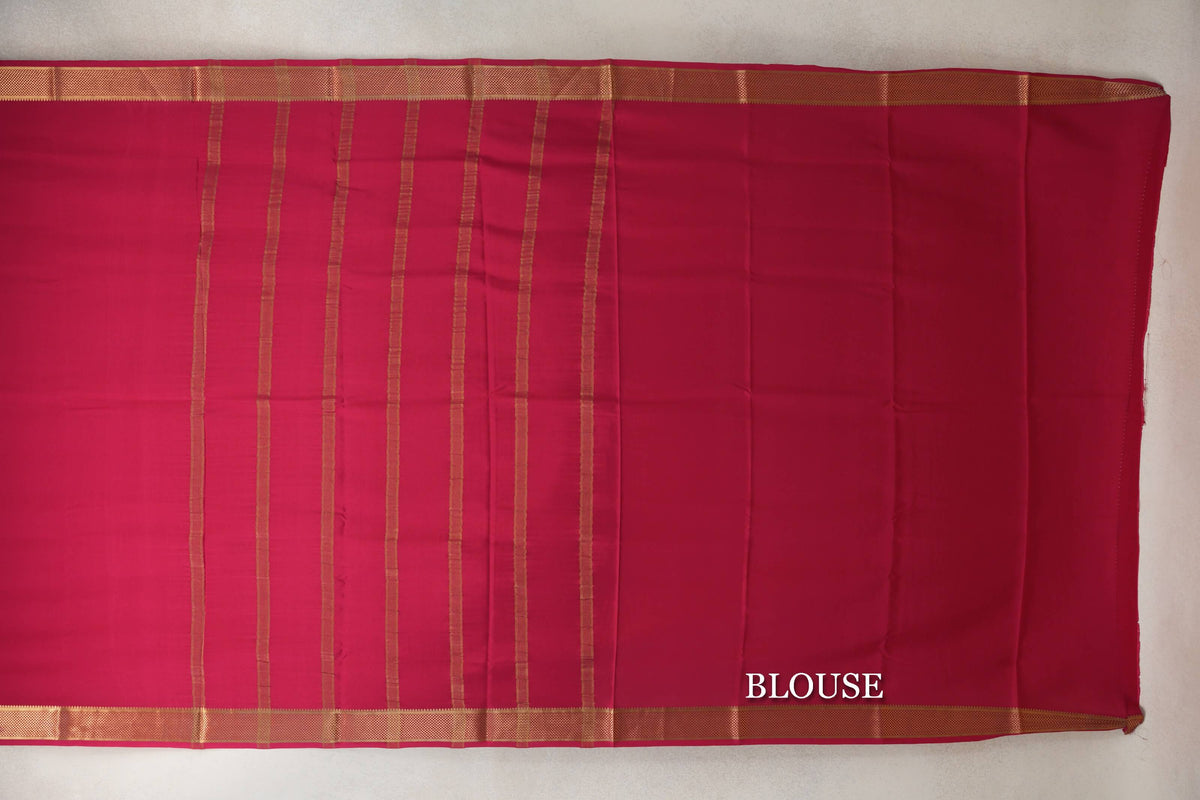 Deep Pink Mysore Silk Saree by Shreenivas Silks PSSR0110258