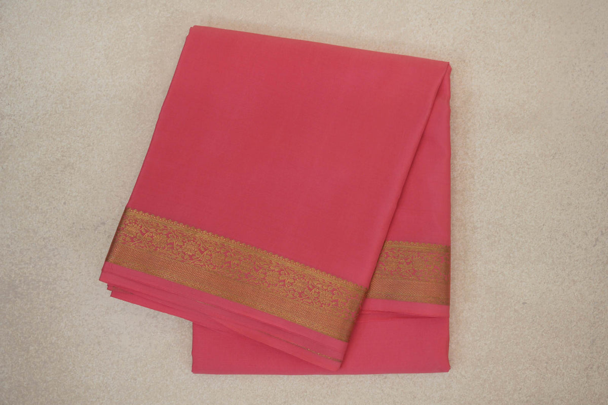 Coral Pink Mysore Silk Saree by Shreenivas Silks PSSR0110259
