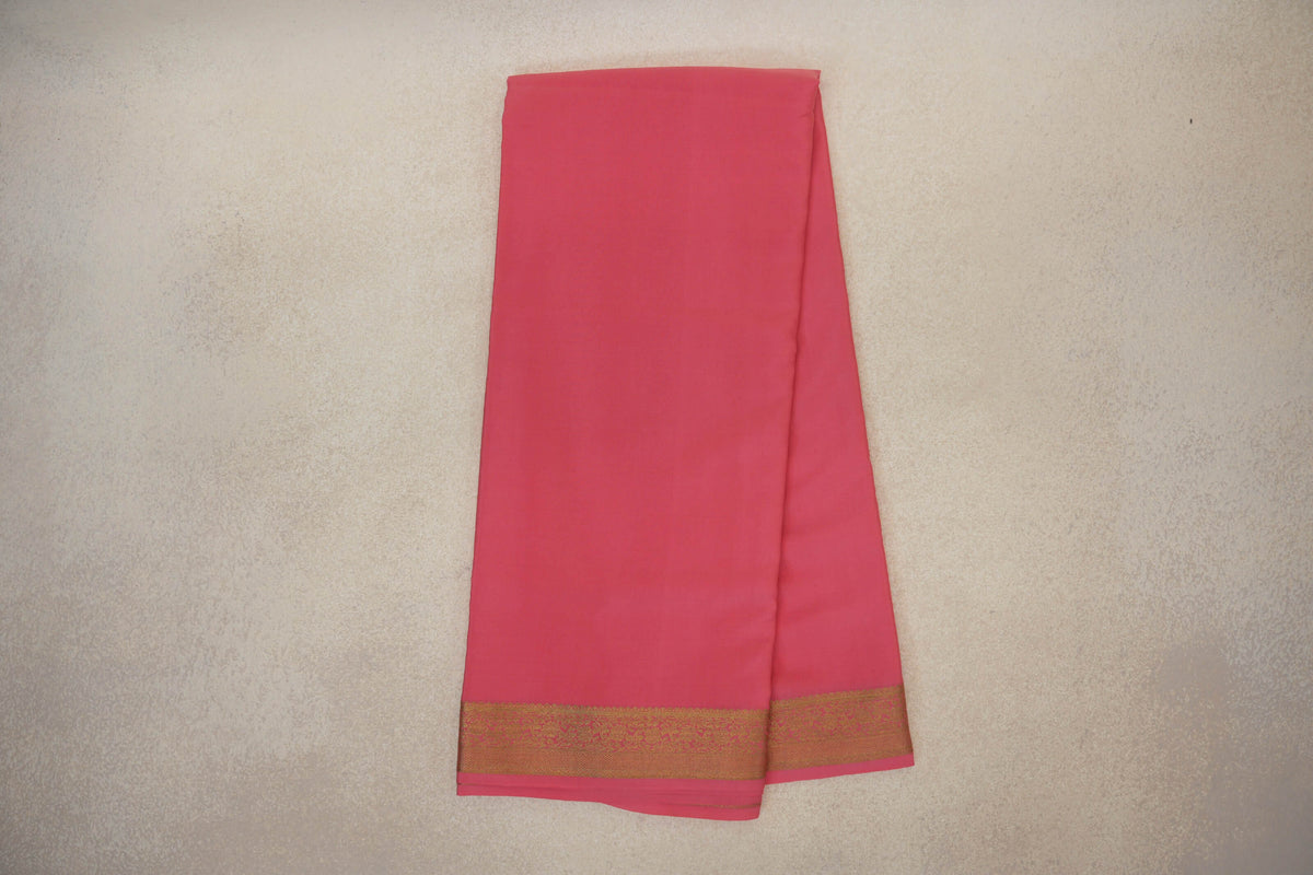 Coral Pink Mysore Silk Saree by Shreenivas Silks PSSR0110259