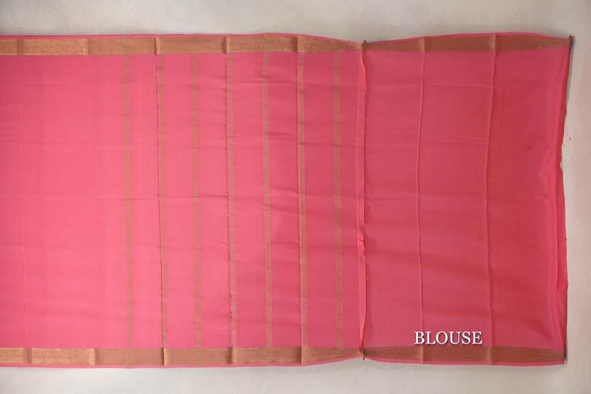 Coral Pink Mysore Silk Saree by Shreenivas Silks PSSR0110259