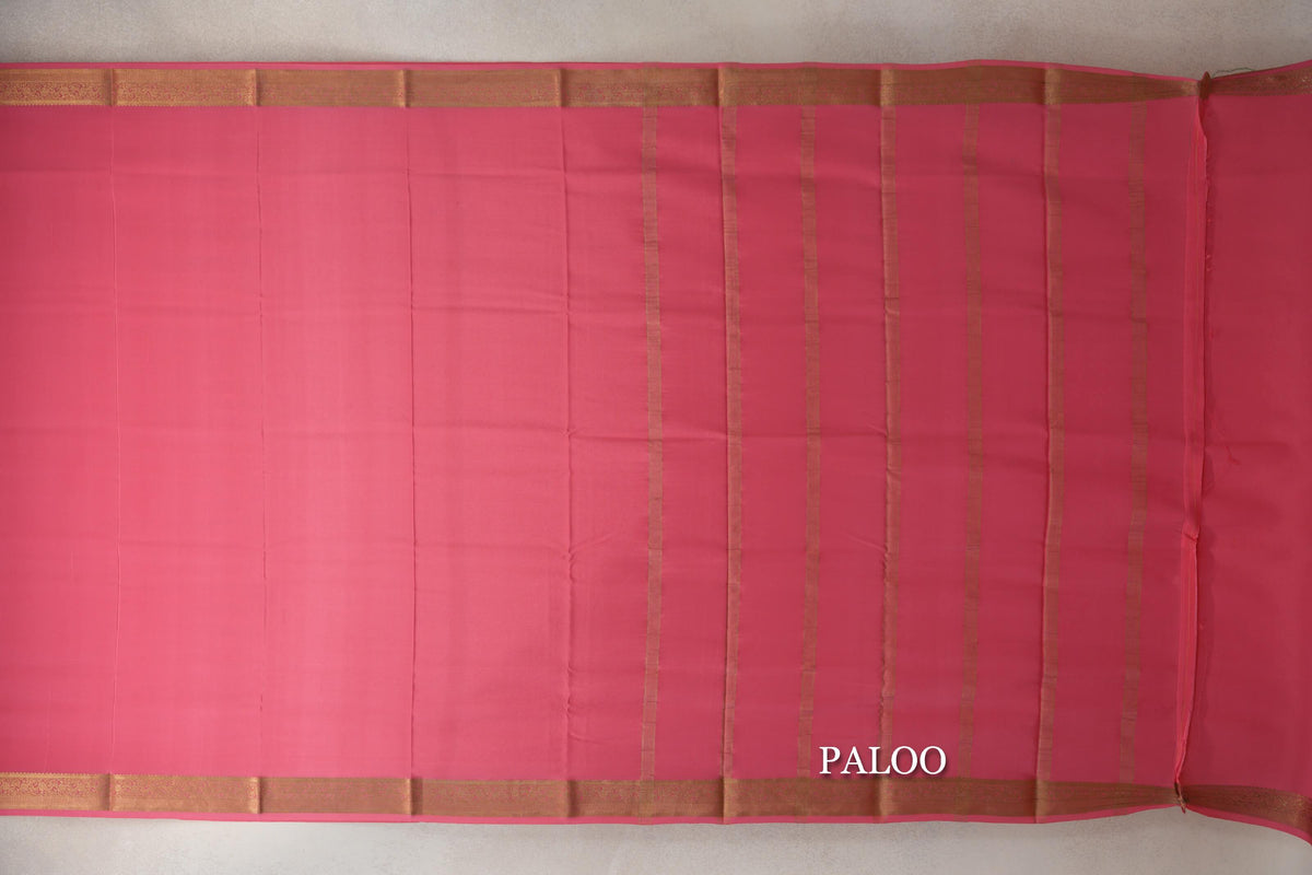 Coral Pink Mysore Silk Saree by Shreenivas Silks PSSR0110259