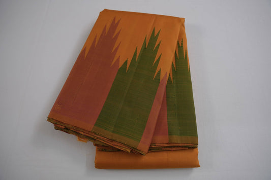 Mustard kanchipuram silk saree