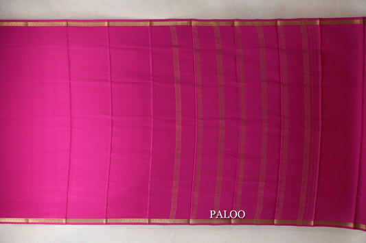 Bright Magenta Pink Mysore Silk Saree by Shreenivas Silks paloo
