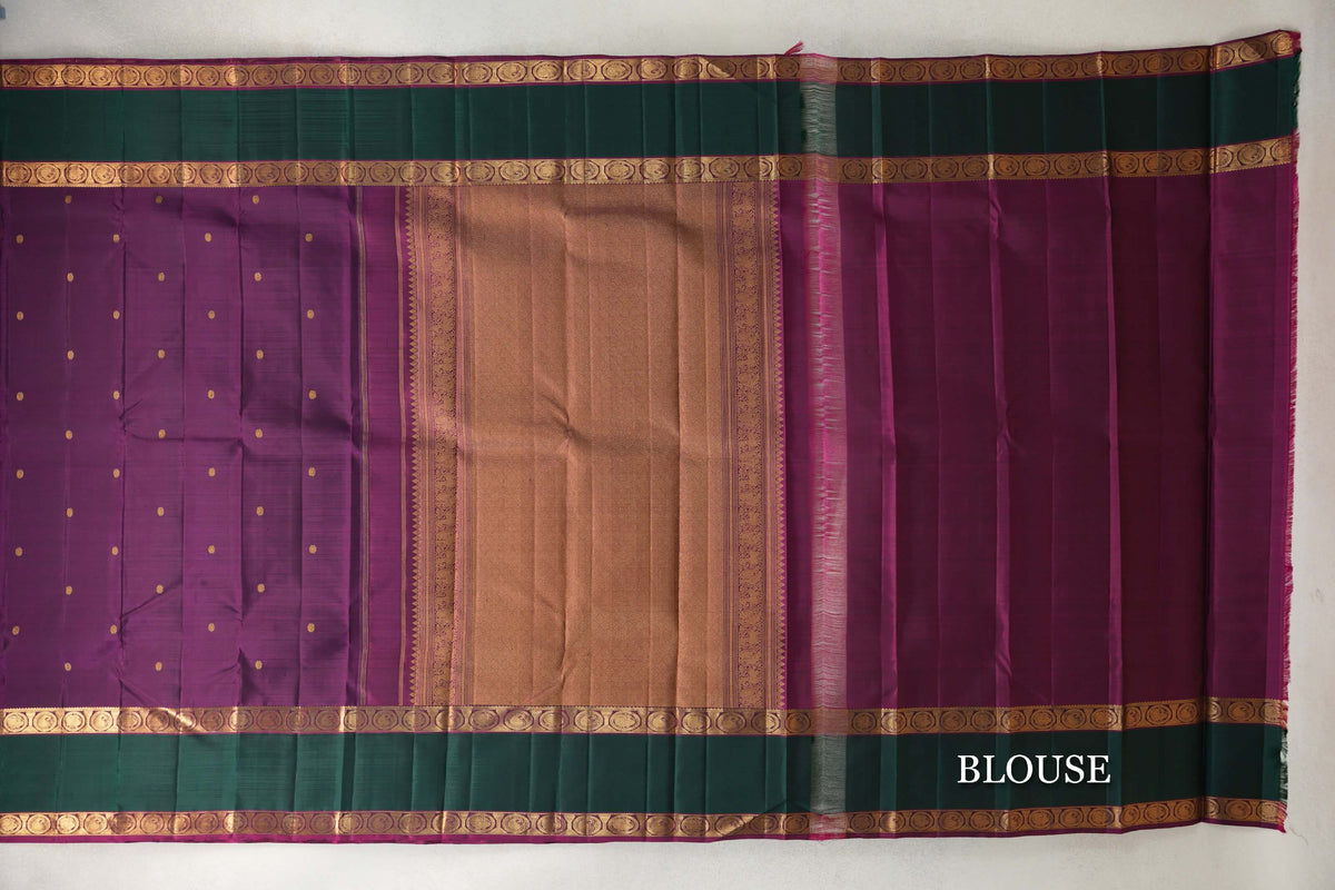 Deep Magenta Vintage Kanjivaram Silk Saree blouse