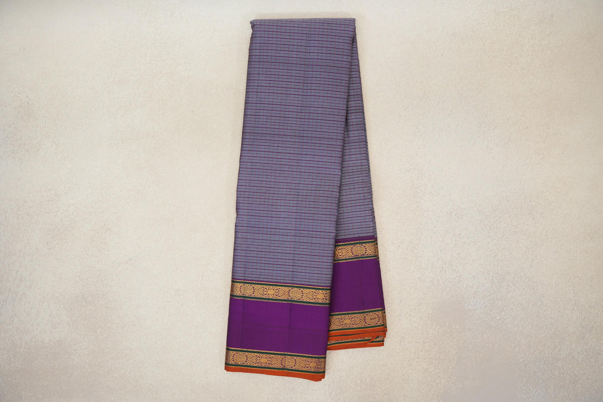 Grey Magenta Vintage Kanjivaram Silk Saree online