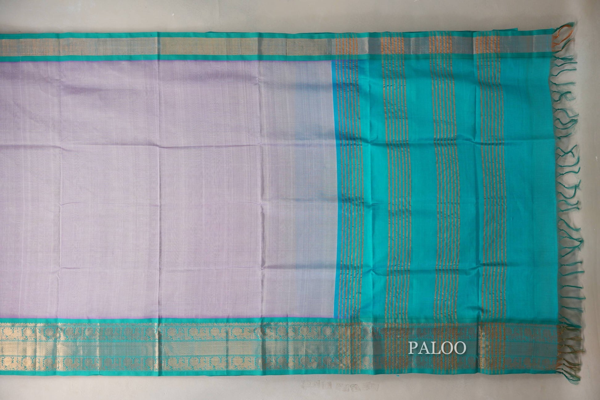 Pastel lavender Vintage Silk Cotton Saree  paloo
