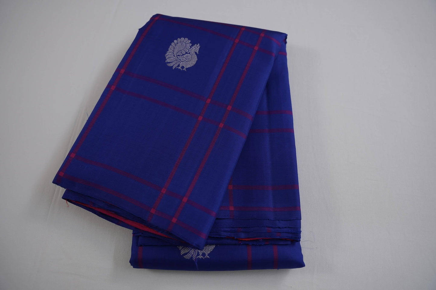 Ink blue kanchipuram silk saree