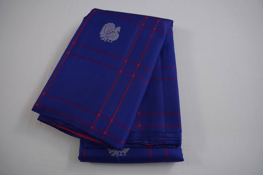 Ink blue kanchipuram silk saree