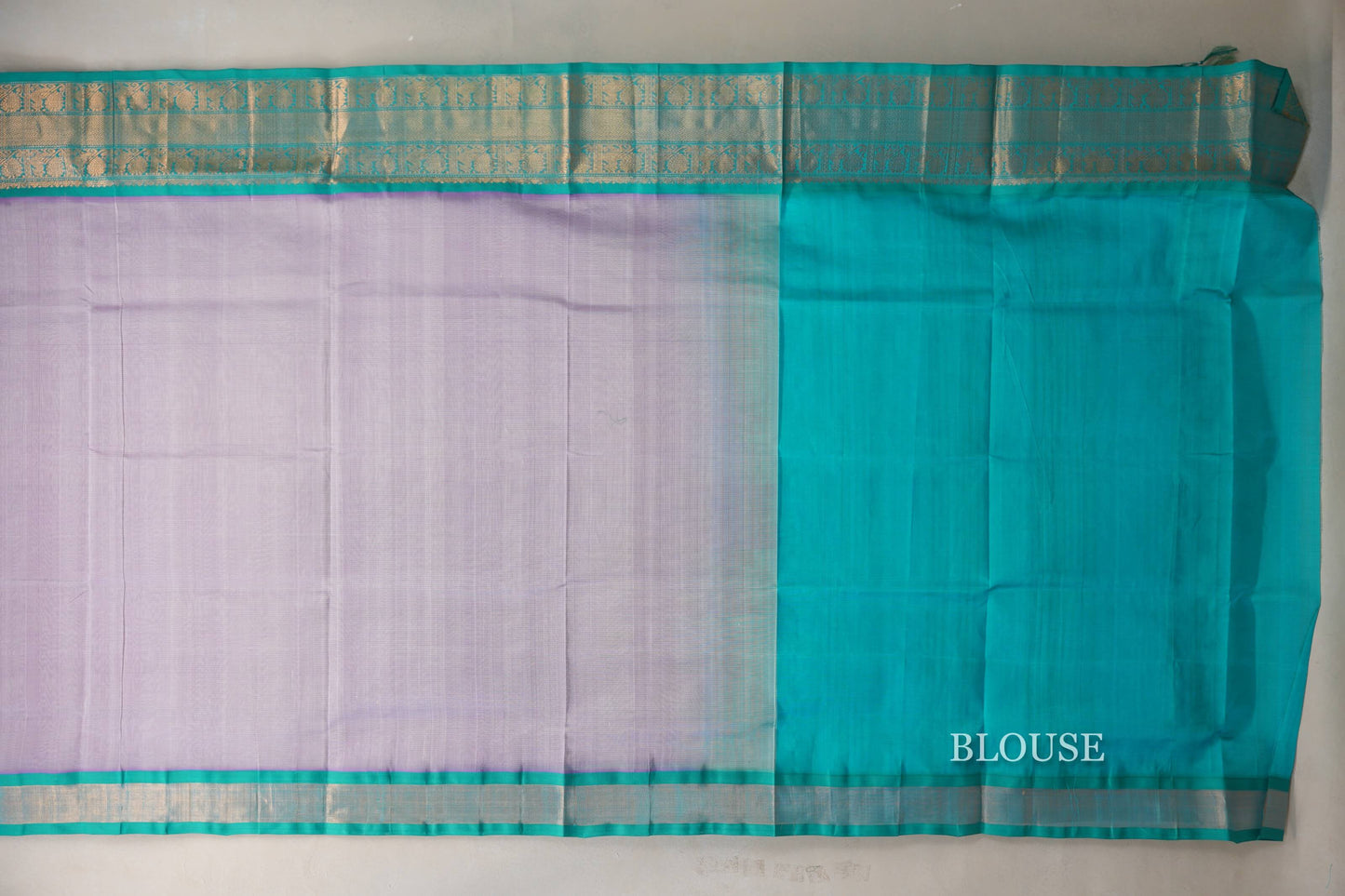 Pastel lavender Vintage Silk Cotton Saree  blouse