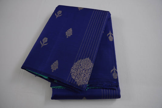 Navy blue kanchipuram silk saree