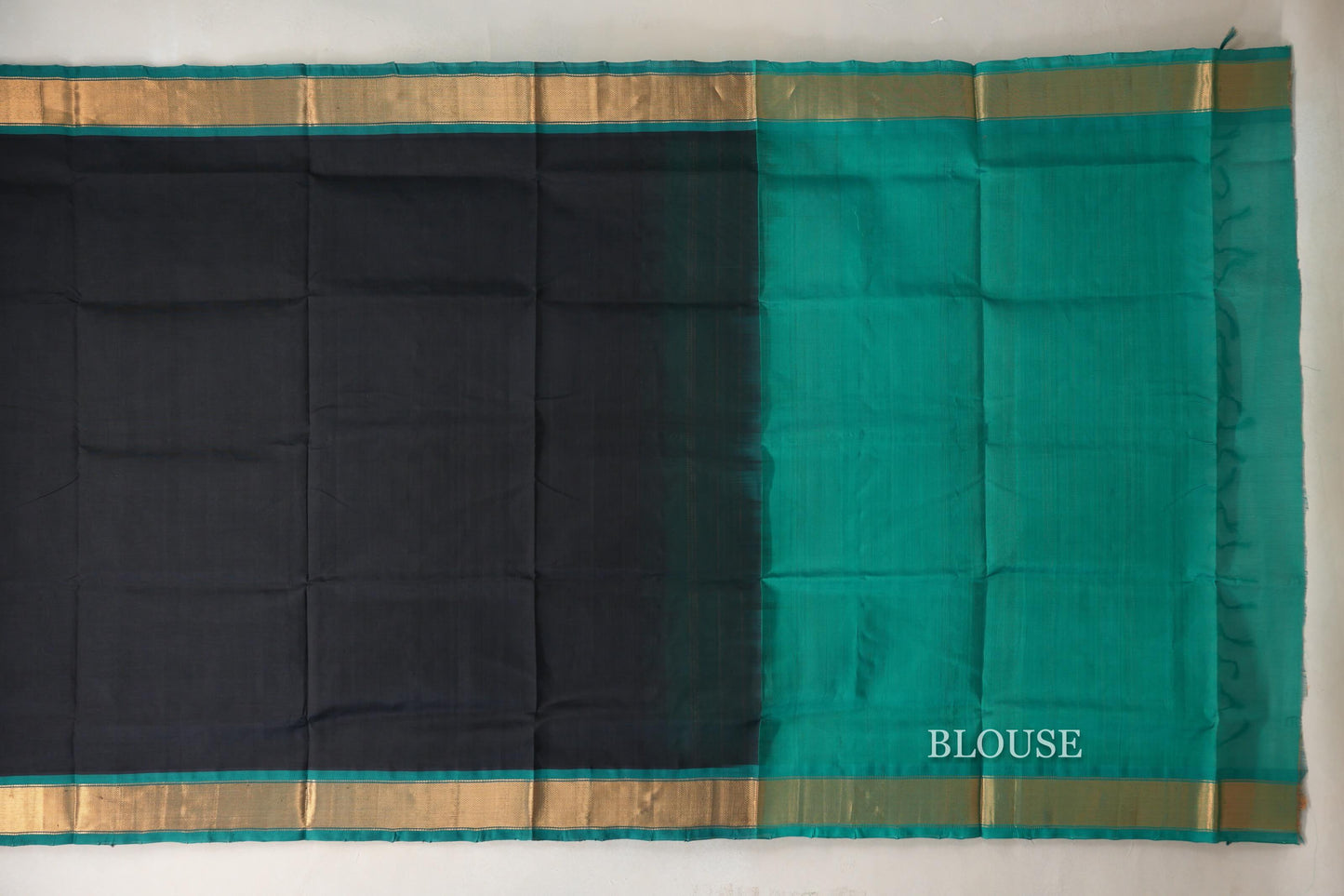 Black Vintage Silk Cotton Saree blouse
