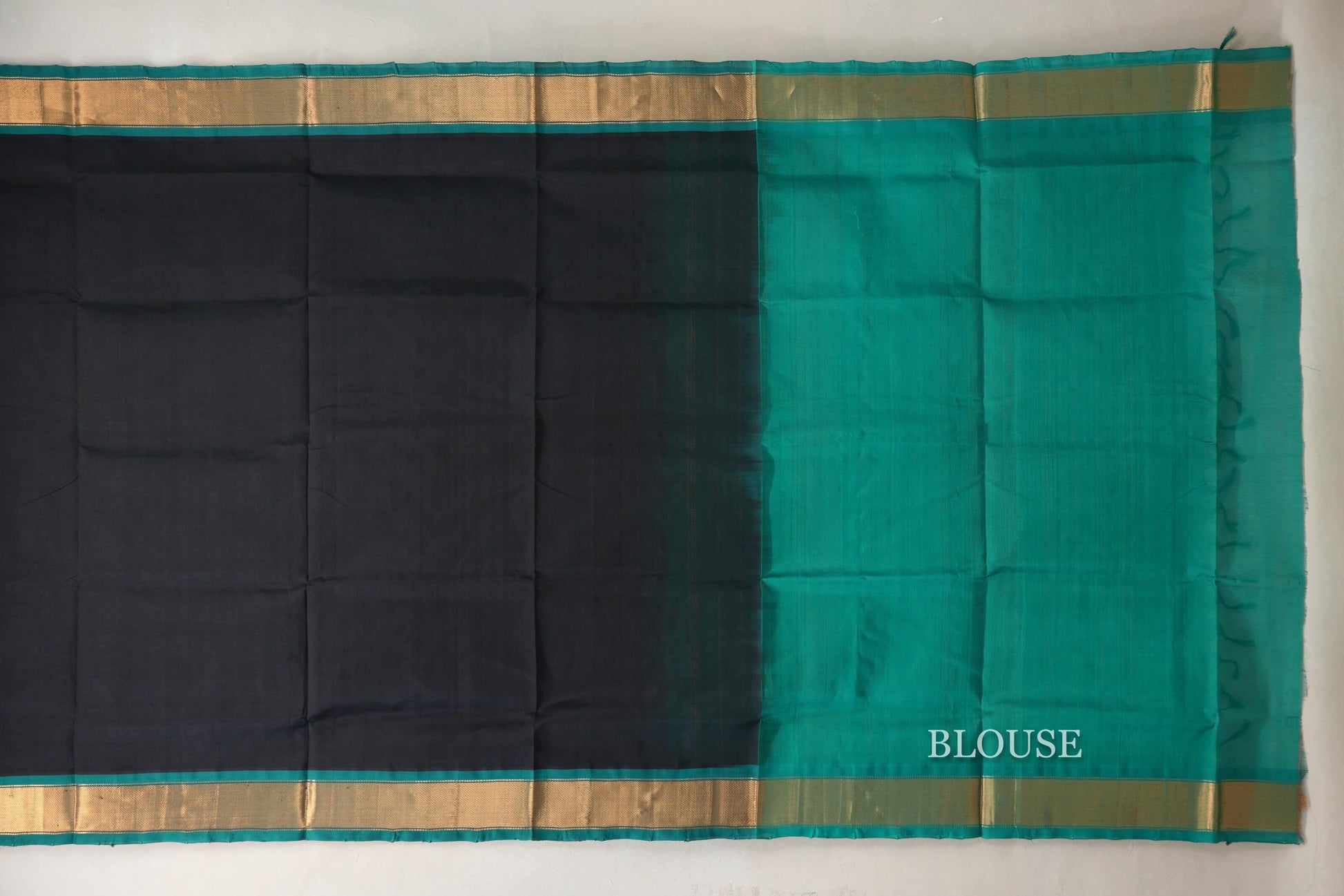 Black Vintage Silk Cotton Saree blouse