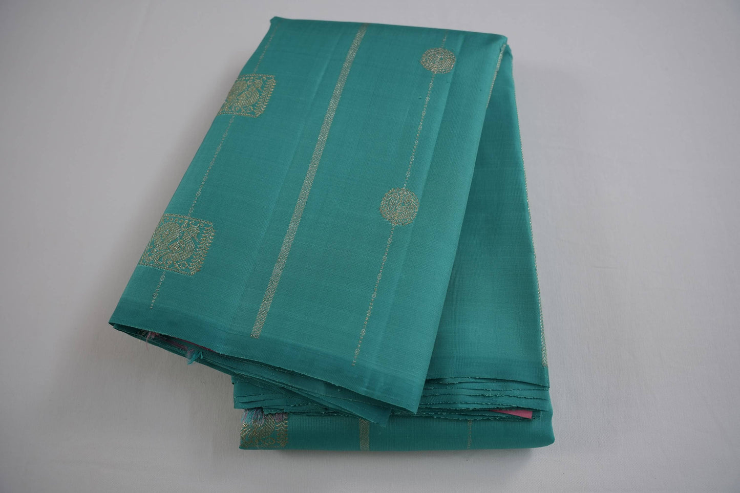 Turquoise blue kanchipuram silk saree