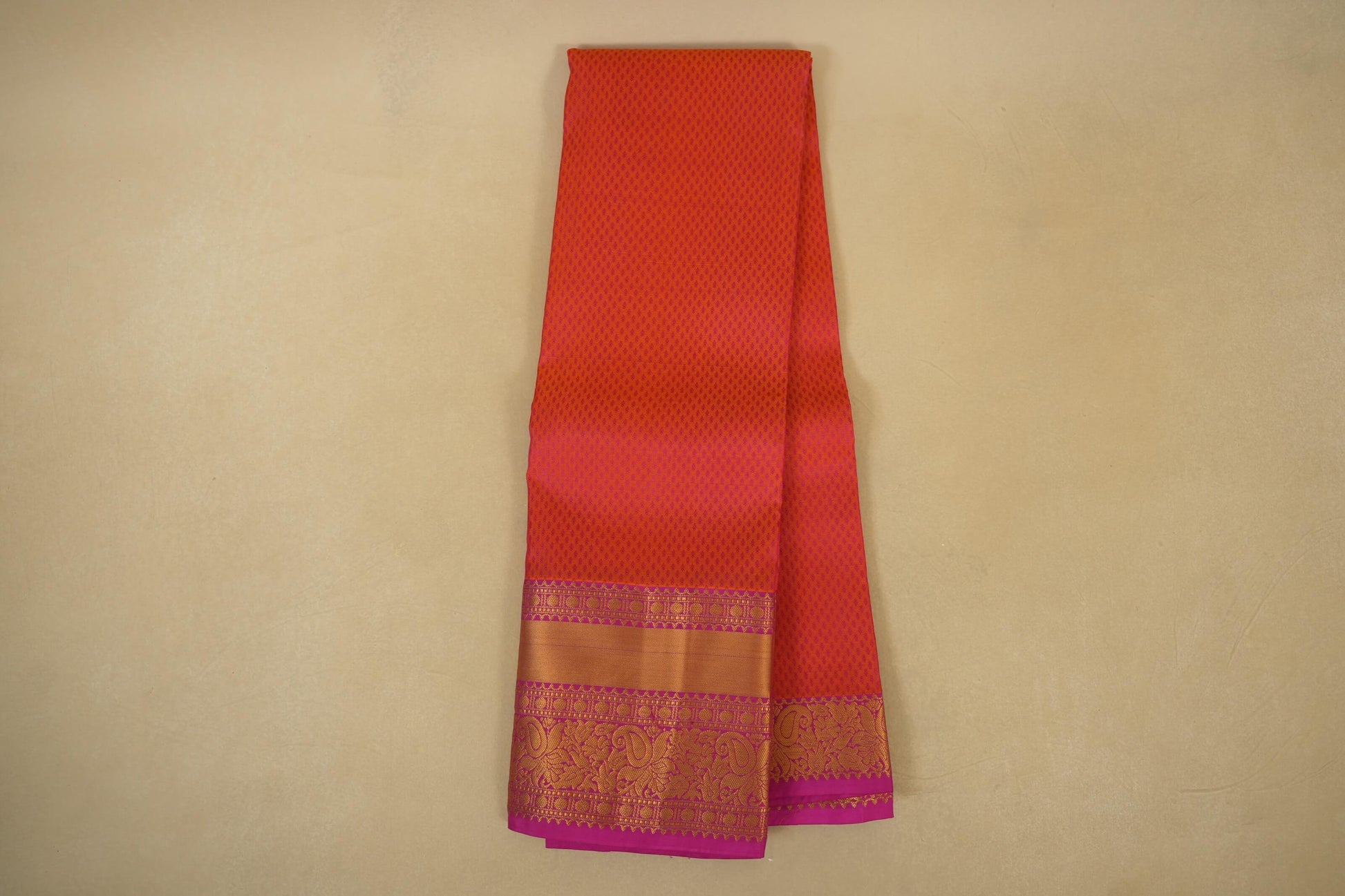Orange Light weight Kanchipuram Silk Saree Online