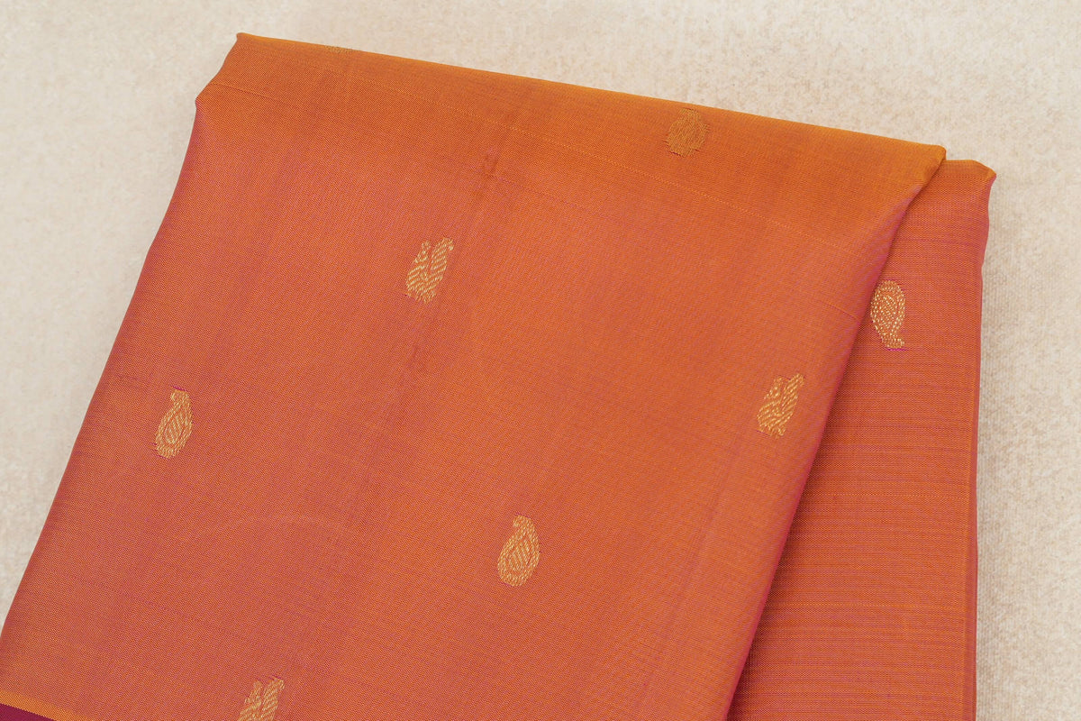 Dual Tone of Yellow and Pink Vintage Kanjivaram Silk Saree body zoom