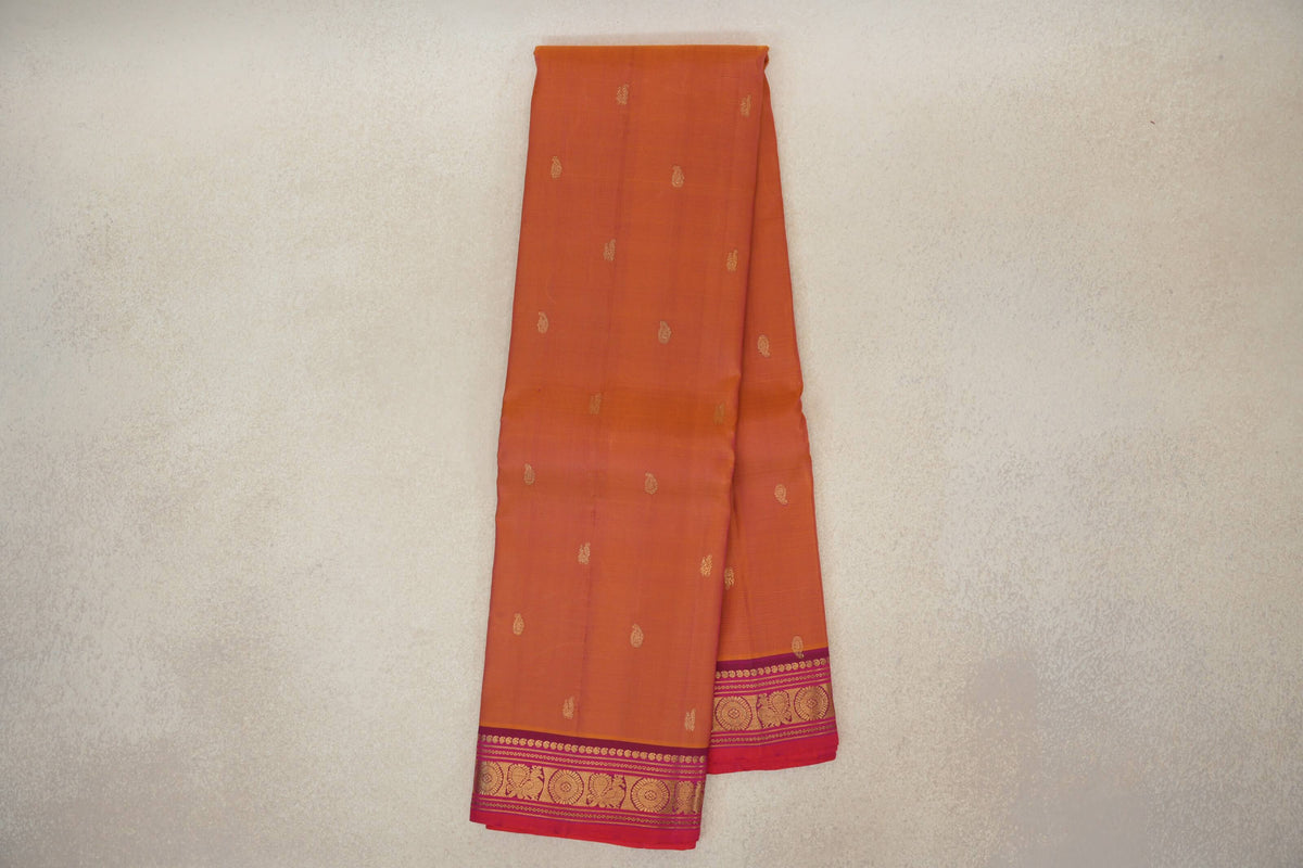 Dual Tone of Yellow and Pink Vintage Kanjivaram Silk Saree online