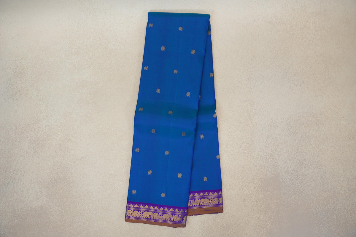 Peacock Blue Vintage Kanjivaram Silk Saree online