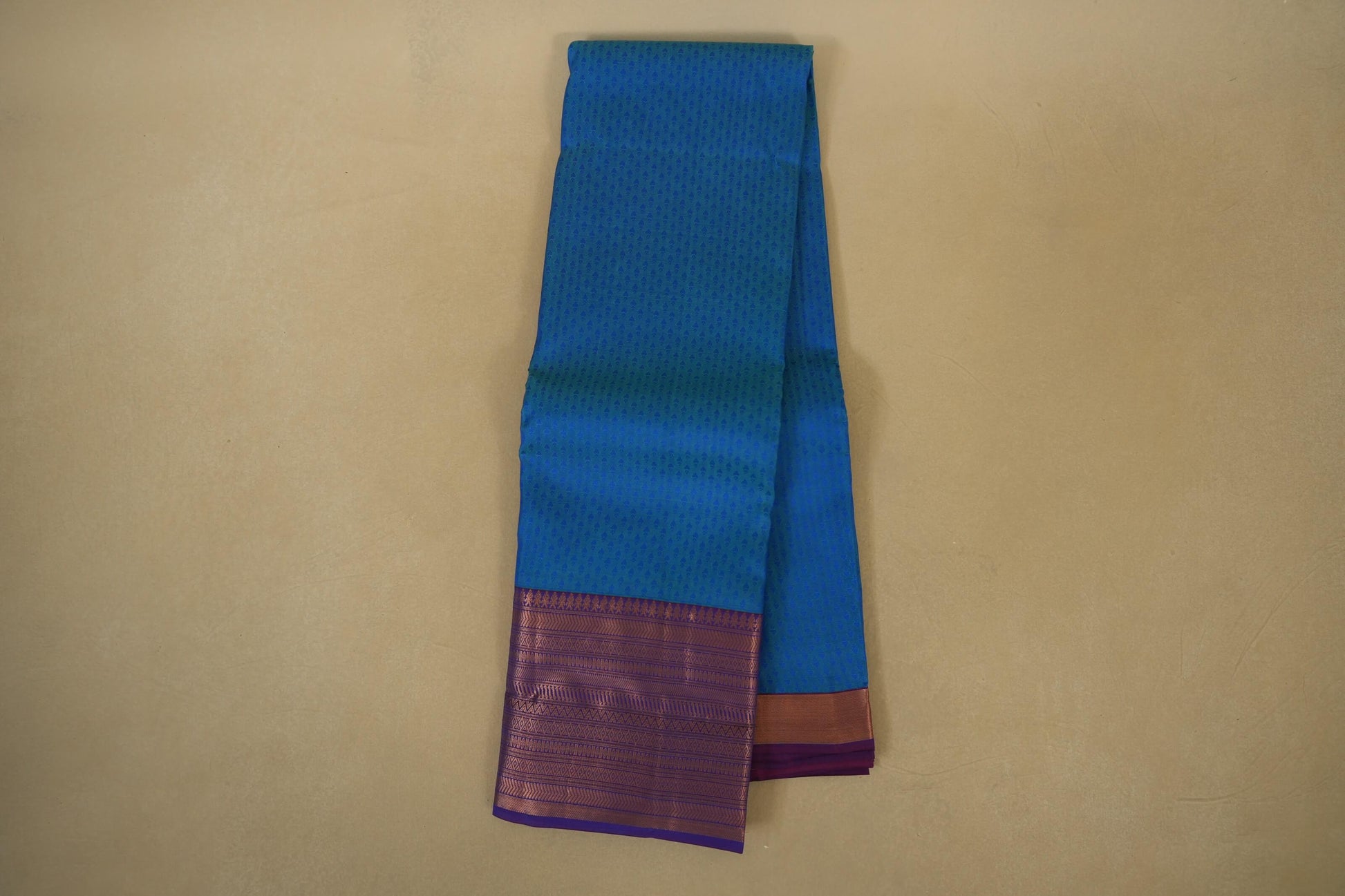 Peacock Blue with Violet Light Weight Kanchipuram Silk Saree Online