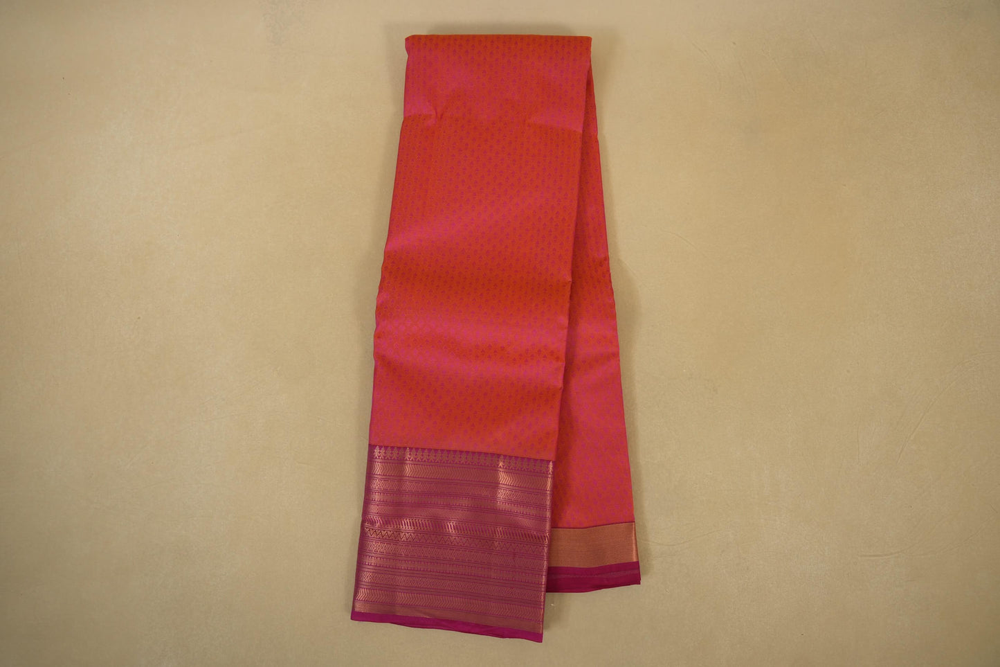 Pinkish Orange Light Weight Kanchipuram Silk Saree Online