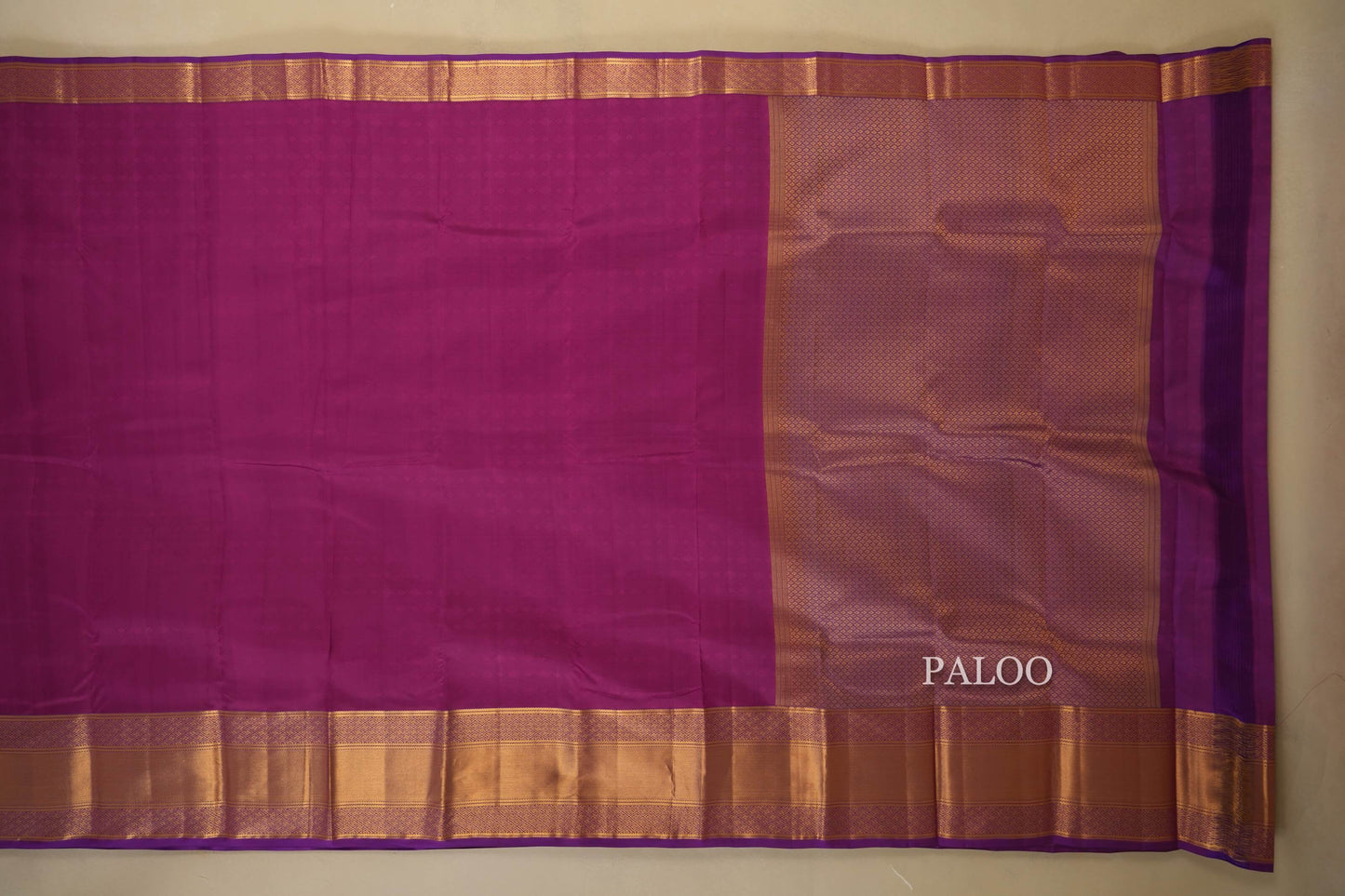Magenta Light Weight Kanchipuram Silk Saree Paloo