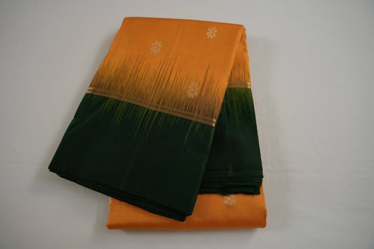 Mango yellow light weight kanchipuram silk saree