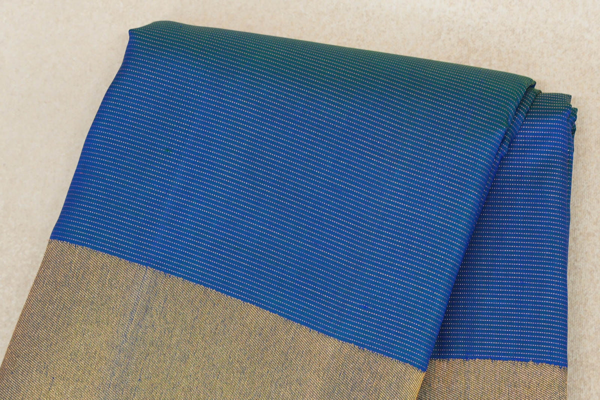 Peacock Blue Vaira Oosi Vintage Kanjivaram Silk Saree by Shreenivas Silks PSSR0110281