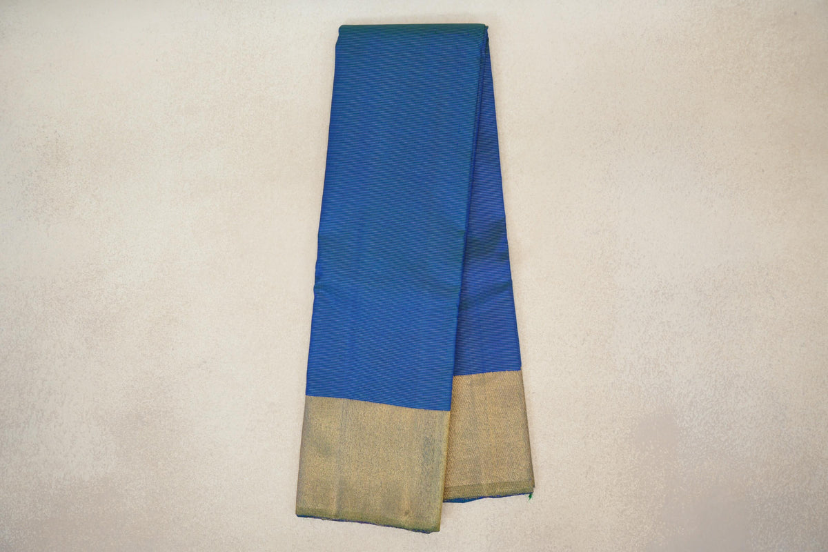 Peacock Blue Vaira Oosi Vintage Kanjivaram Silk Saree by Shreenivas Silks PSSR0110281
