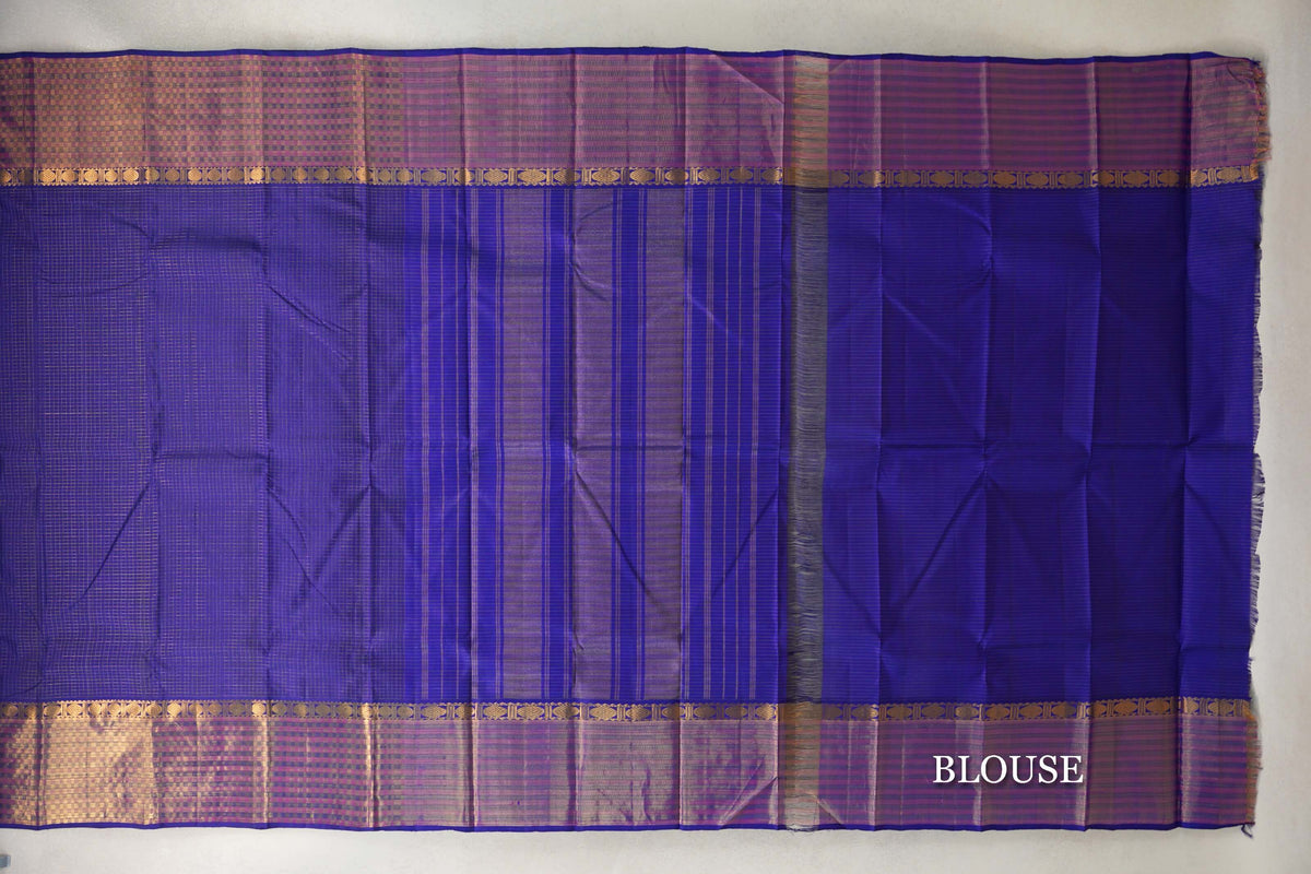 Deep Royal Blue Vintage Kanjivaram Silk Saree by Shreenivas Silks PSSR0110285