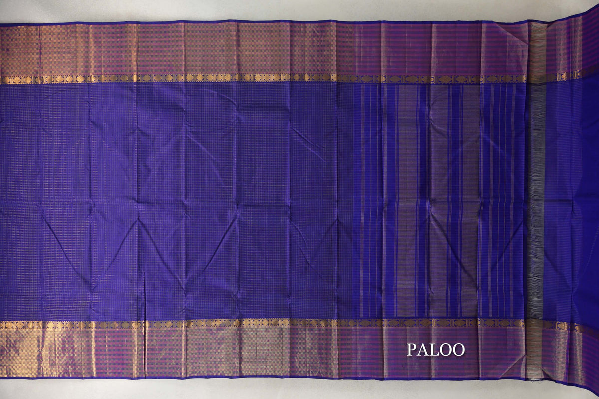 Deep Royal Blue Vintage Kanjivaram Silk Saree by Shreenivas Silks PSSR0110285