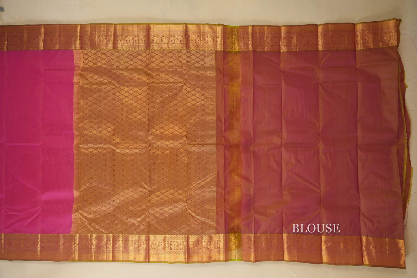 Pink Light Weight Kanchipuram Silk Saree Blouse