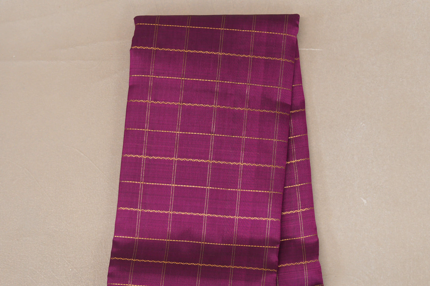 Deep Magenta with Rettai Pettu Borders Vintage Kanjivaram Silk Saree by Shreenivas Silks PSSR019176