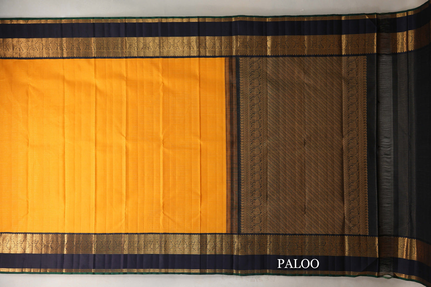 Bright Yellow with Small Zari Check Vintage Kanjivaram Silk Saree by Shreenivas Silks PSSR019177