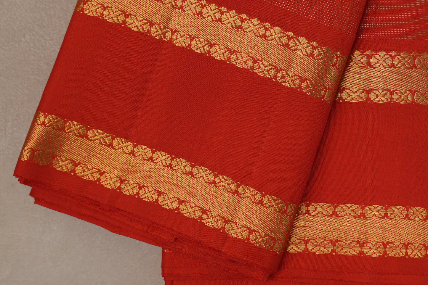Reddish Orange Vaira Oosi Vintage Kanjivaram Silk Saree by Shreenivas Silks PSSR019180